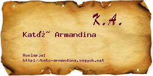 Kató Armandina névjegykártya